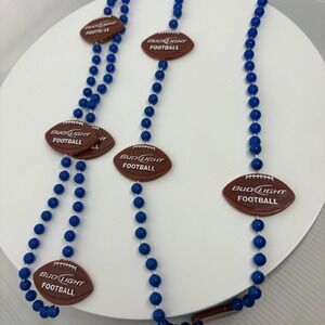 Bud Light Football Blue Beaded Necklaces Game Day Tailgate NFL Super Bowl XLVII